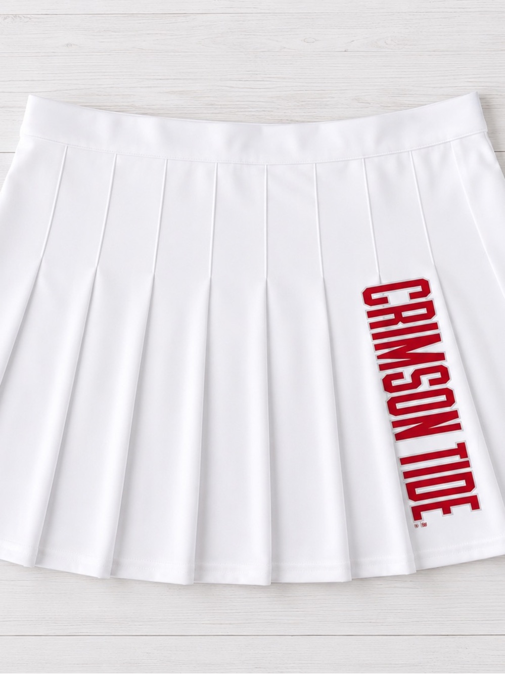 Alabama Crimson Tide Pleated Cheer Skirt White Adult Large Rivalry Threads NWT